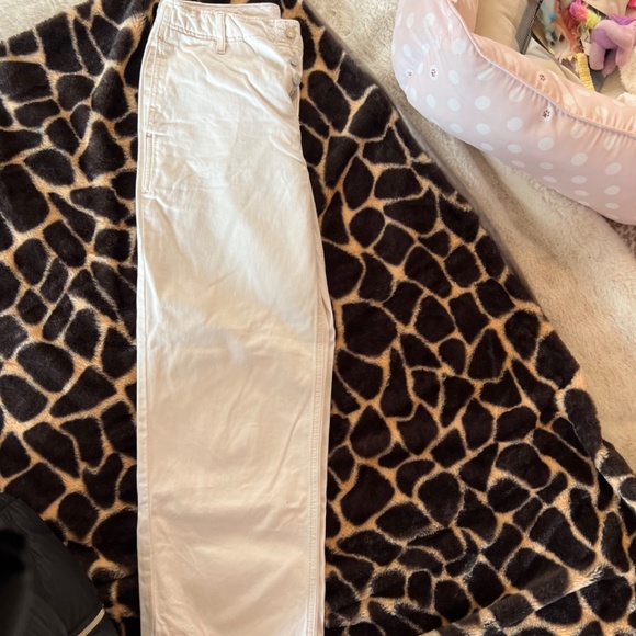 Free People Wide Leg Chino Pants 100% Cotton  SZ 4 Waist 28 Button Fly Relaxed - Picture 13 of 16